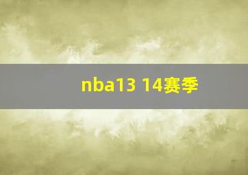 nba13 14赛季